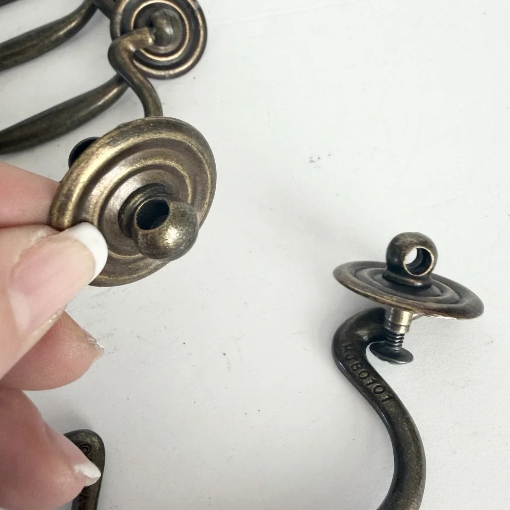 16 Antique Brass Tone Bail Drawer Pulls Handles Steampunk Vintage Style Hardware